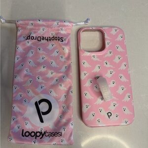 Loopy Case Pink Ghost Design Phone Cover